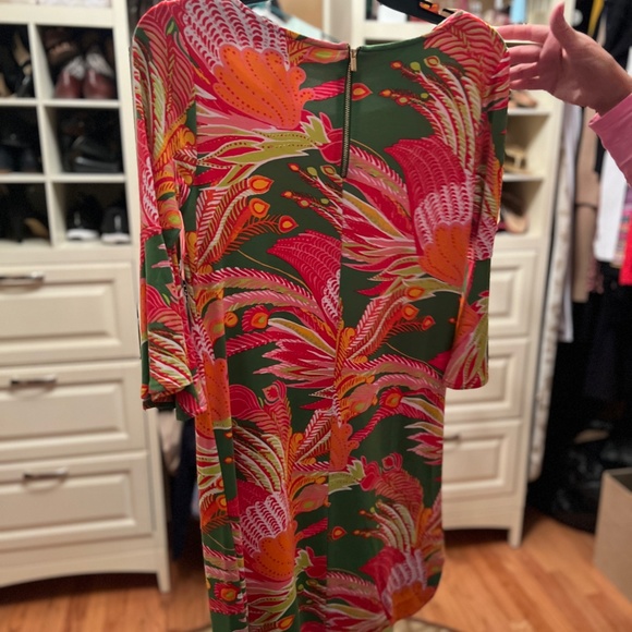 Crown & Ivy Dress, Coral, green, pink, Size PP - Picture 3 of 4